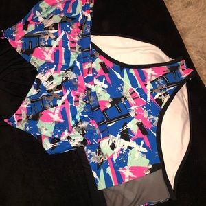 Multi-colored strappy bikini